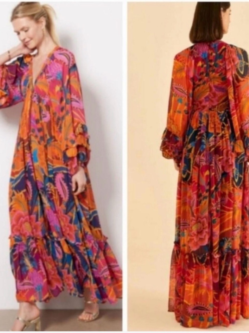 Farm Rio Vintage Wave Maxi Dress XL